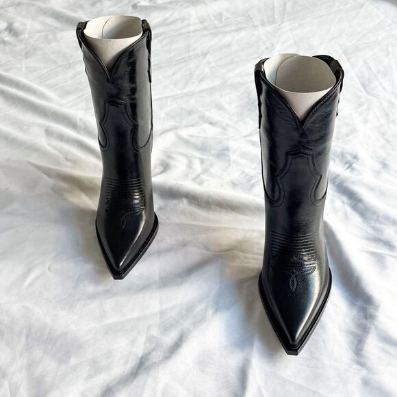 Partlow Katie Heeled Leather Boot in Nero - Picture 3 of 6